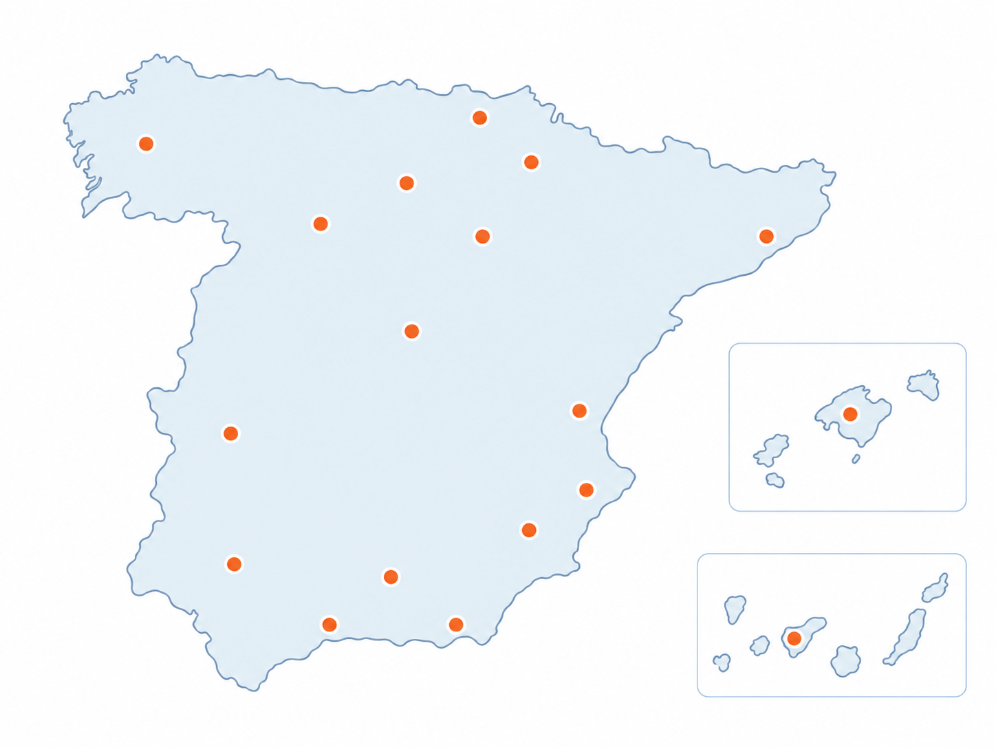 Cobertura comercial y técnica de IMP Spain en España